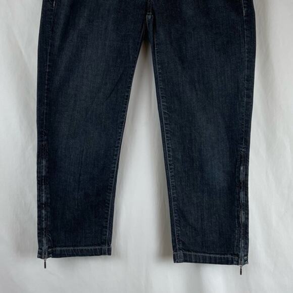 Banana Republic Skinny Leg Dark Wash Crop Boho Jeans Size 6 - Picture 3 of 12